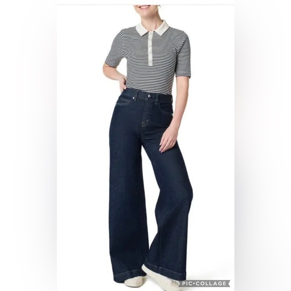 SPANX Tops - Spanx Stripe Rib Polo Size L NWOT